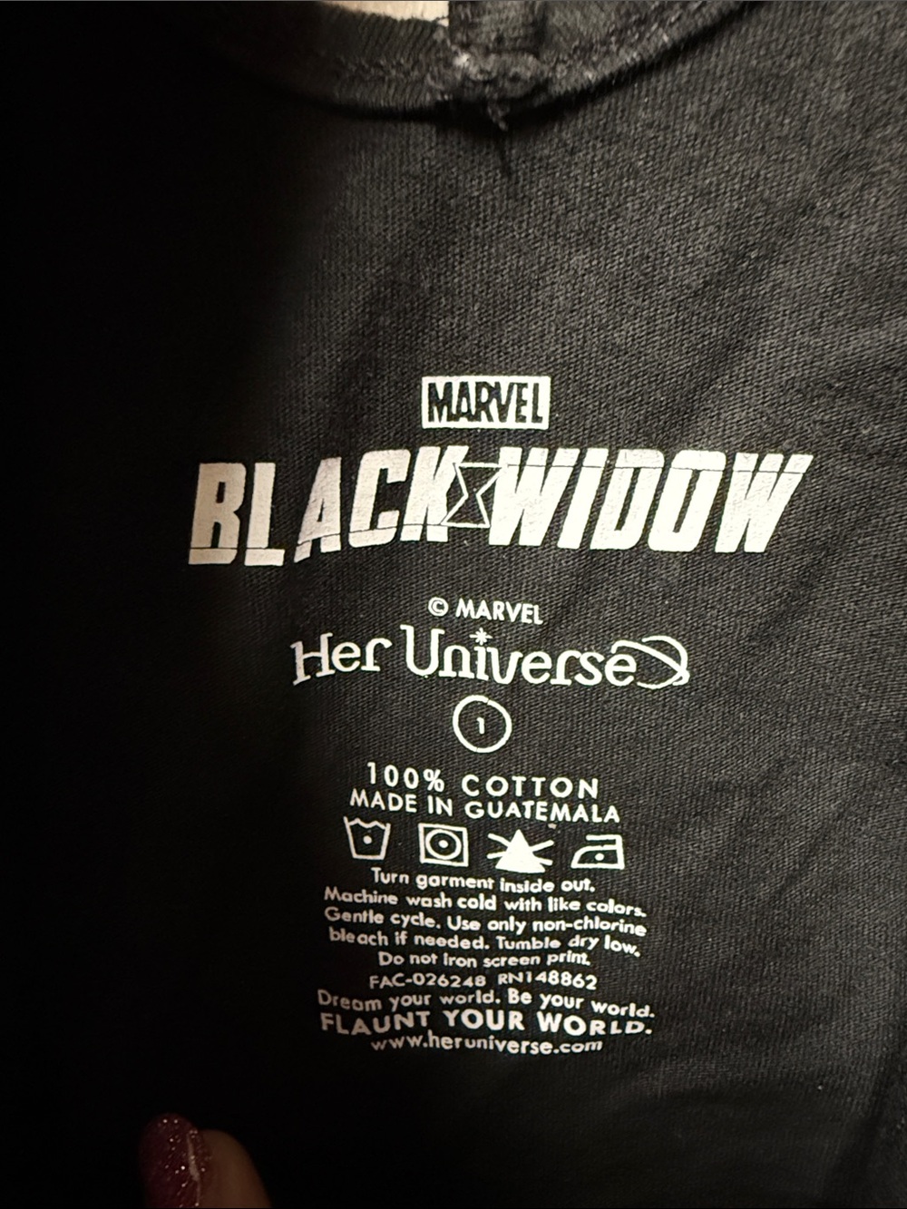 Torrid Her Universe Marvel Black Widow Mineral Wash Tee - Picture 2 of 5